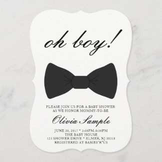 Oh Boy Baby Bowtie Shower-inbjudan Inbjudningar