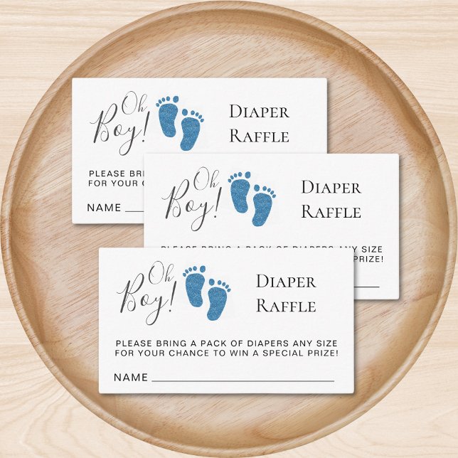 Oh Boy Baby Feet Diaper Raffle Baby Shower Tilläggskort (Skapare uppladdad)
