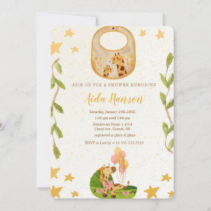 Oh Boy Baby Giraffe Baby Shower-inbjudan Inbjudningar