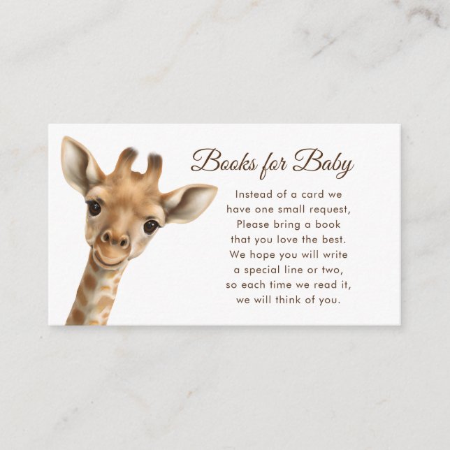 Oh Boy Baby Giraffe Bokar för Baby Baby Shower Tilläggskort (Framsida)
