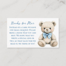 Oh Boy Baby Shower Book Request Card Tilläggskort