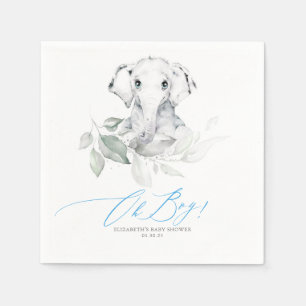 Oh Boy Baby Shower Elephant Greenery Pappersservett