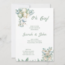 Oh Boy, Baby Shower Eucalyptus