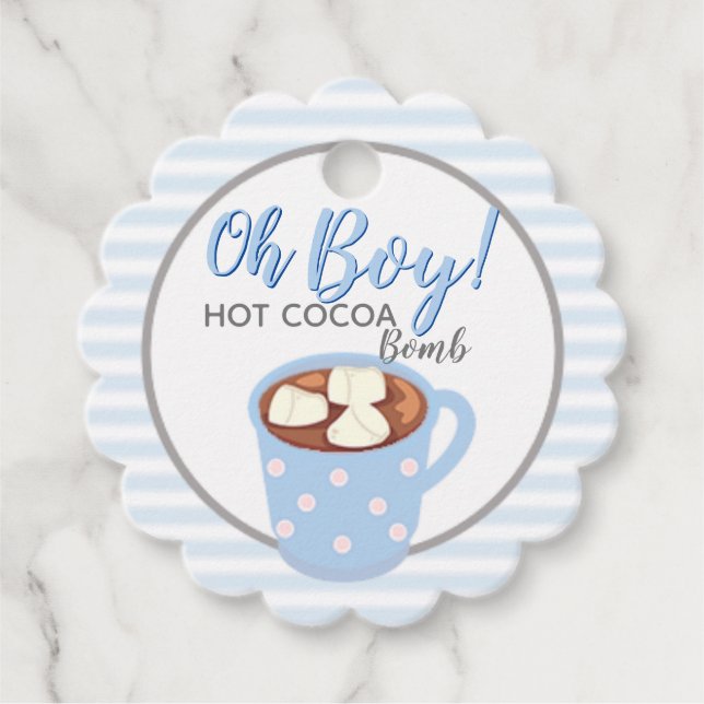 Oh Boy Baby Shower | Hett Kakaobombb Gåvor Etiketter (Framsida)