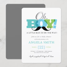 Oh Boy Baby Shower-inbjudan