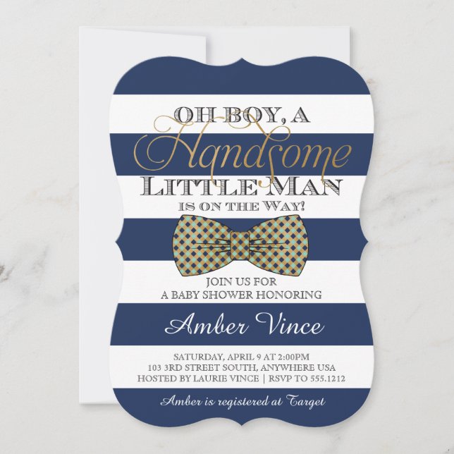 Oh Boy Baby Shower-inbjudan Inbjudningar (Framsida)