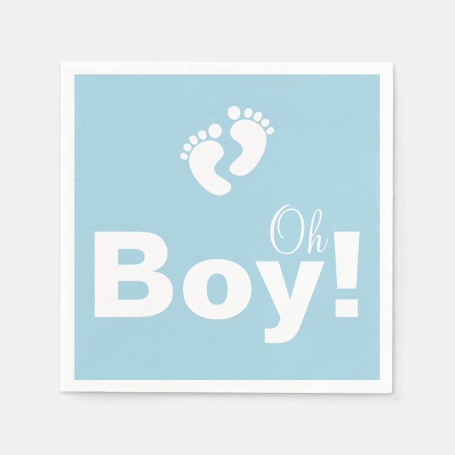 Oh Boy Baby Shower Pappersservett Set (Framsidan)