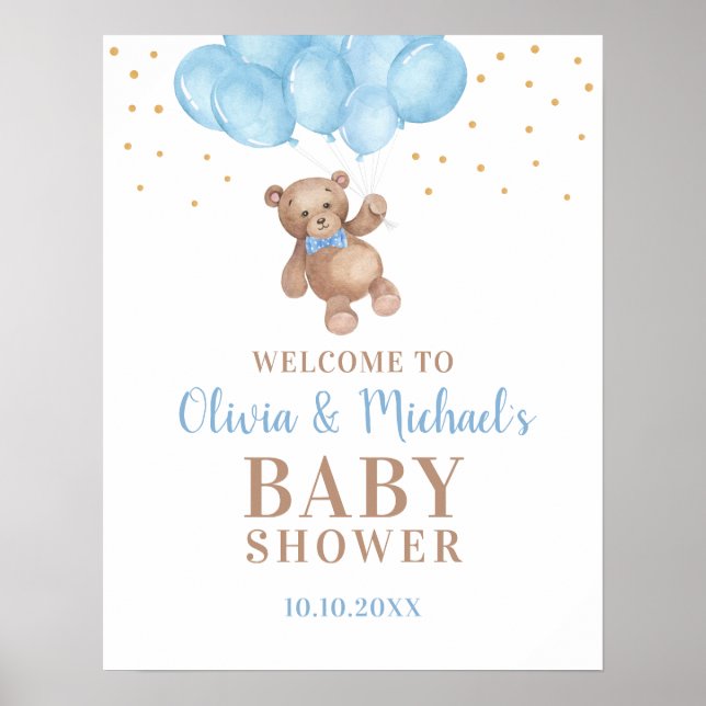 Oh Boy Baby Shower Party Välkommen Poster (Framsidan)