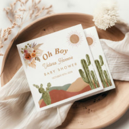 Oh Boy Baby Shower Southwest Cactus Desert Pappersservett