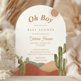 Oh Boy Baby Shower SouthWestern Boho Desert Inbjudningar