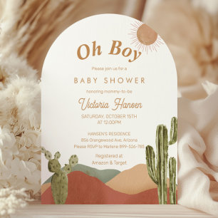 Oh Boy Baby Shower SouthWestern Boho Desert Inbjudningar