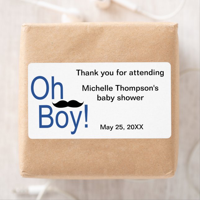 Oh Boy Baby Shower Vattenflaska och favorit Fraktsedel (Insitu)
