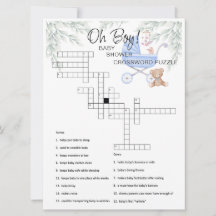 Oh Boy Baby Stoller Mobile Crossword Puzzle Card