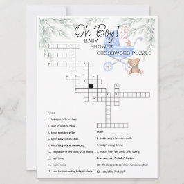 Oh Boy Baby Stoller Mobile Crossword Puzzle Card