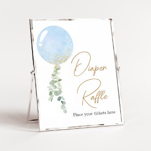 Oh Boy Balloon Baby Shower Raffle Poster