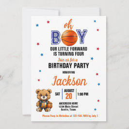 Oh Boy Basketball Theme oavsett ålder Inbjudningar