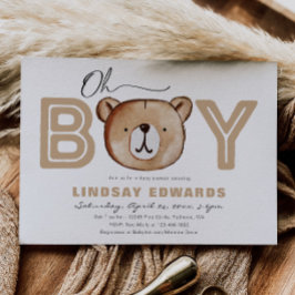 Oh Boy Bear Baby Shower-inbjudan Inbjudningar