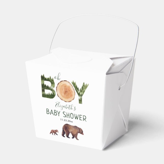 Oh Boy Bear Baby Shower Presentaskar (Framsidan Sidan)