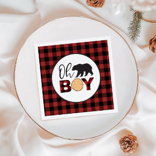 Oh Boy Bear Buffalo Play Baby Shower Pappersservett