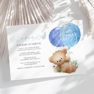 Oh Boy Bear och Bee Baby Shower-inbjudan Inbjudningar