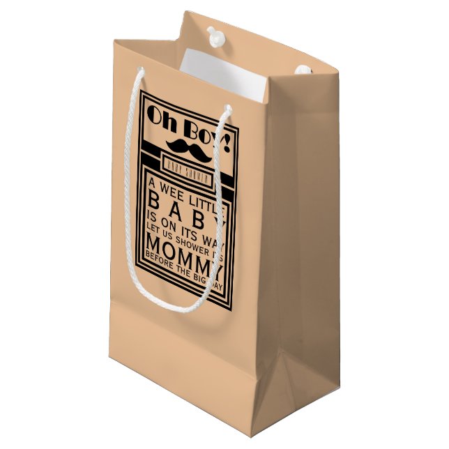 Oh Boy Black Mustache Baby Shower (Framsidan Vinklad)