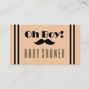 Oh Boy Black Mustache Baby Shower Biljett Inbjudan