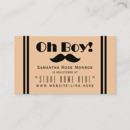 Oh Boy Black Mustache Baby Shower Gift Register Tilläggskort