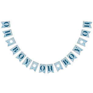 Oh Boy Blue Baby Shower Banner Vimplar