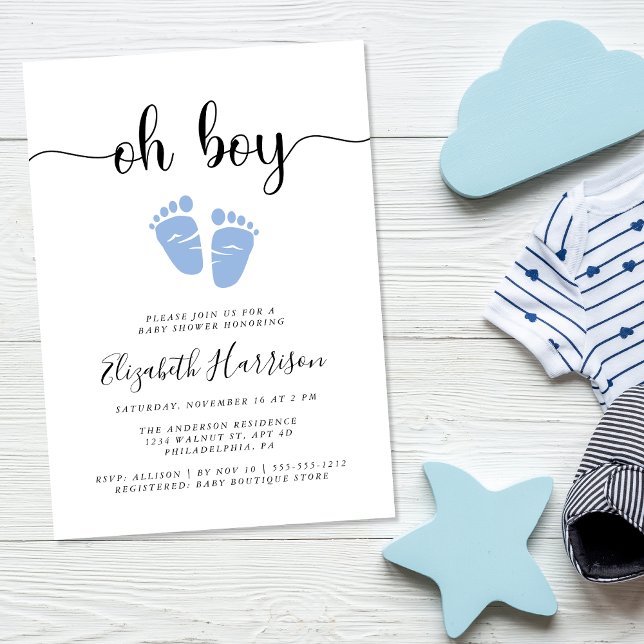 Oh Boy Blue Baby Shower Inbjudningar (Skapare uppladdad)