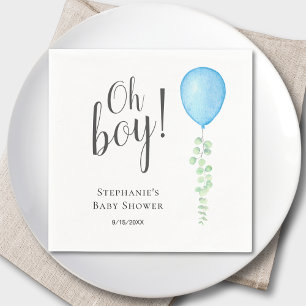 Oh Boy Blue Balloon Boy Shower Pappersservett