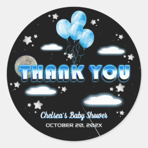 Oh Boy Blue Balloys Galaxy Baby Shower Tack Runt Klistermärke