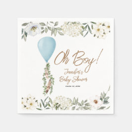Oh Boy Blue Boho Balloon Baby Shower Pappersservett