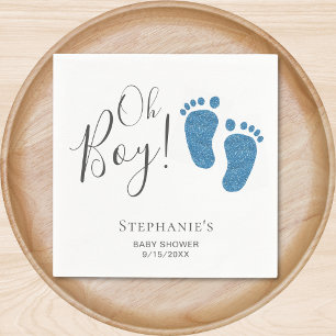 Oh Boy Blue Feet Baby Shower Pappersservett