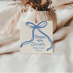 Oh Boy Blue Hand Writed Drawn Bow Baby Shower Gåvor Etiketter