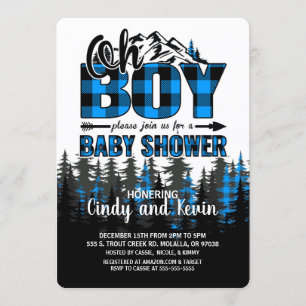 Oh Boy Blue Play Lumberjack Shower-inbjudan Inbjudningar