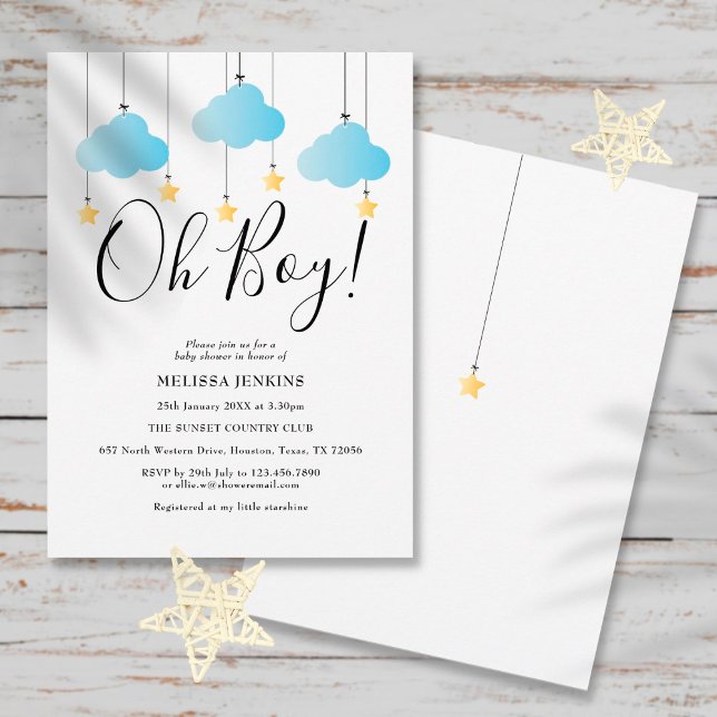 Oh Boy Blue Twinkle Twinkle Baby Shower | Sprinkle Inbjudningar (Skapare uppladdad)