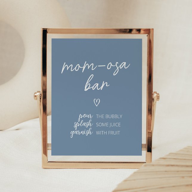 Oh Boy Boho minimalist Baby Shower Mamma Osa Pub Poster (Boho Minimalist Baby Shower Mom Osa Bar Sign)