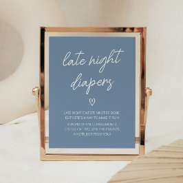 Oh Boy Boho Minimalist Late Nght Diaper Poster