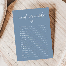 Oh Boy Boho Minimalist Shower Word Scramble Game