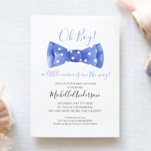 Oh Boy Bow Tie Baby Shower Inbjudan