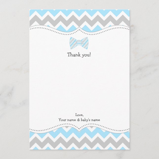 OH BOY Bow Tie Boy Shower tackkort Anteckningskort (Framsida)