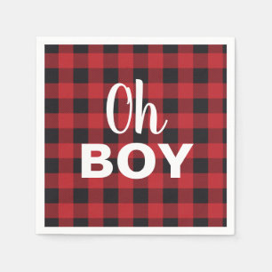 Oh Boy Buffalo Check Play Baby Shower Napkins Pappersservett