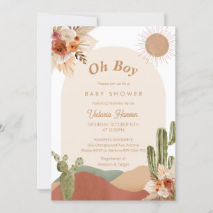 Oh Boy Cactus Desert Baby Shower Southwest Inbjudningar