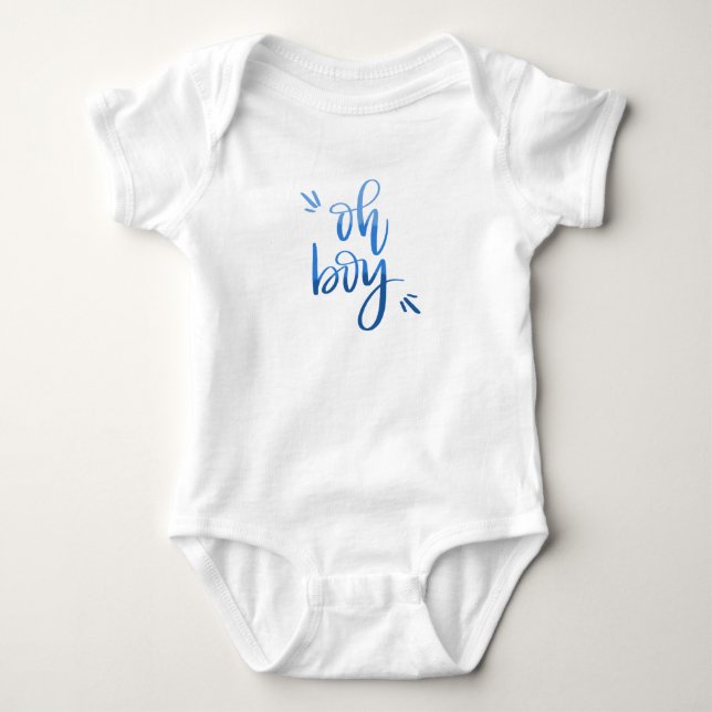 Oh Boy - Calligraphy Baby Bodykostym Tee (Framsida)
