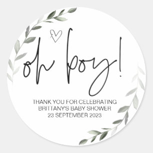 Oh Boy Cute Baby Shower Party favor Mamma to be Cl Runt Klistermärke