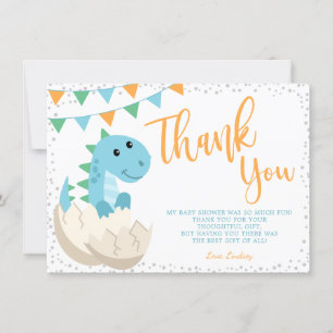 Oh Boy Dinosaur Baby Shower Flat Tack Kort