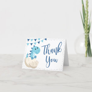 Oh Boy Dinosaur Navy Blue Baby Shower Tack Kort
