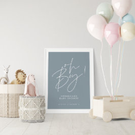 oh Boy-duschskript för modern baby blue elegant Poster