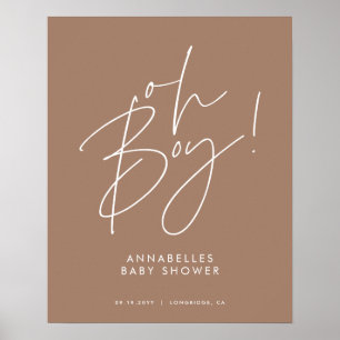 oh Boy-duschskript med modern brun elegant Poster