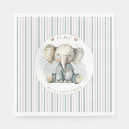 Oh Boy Elephant Blue Arch Baby Shower Pappersservett